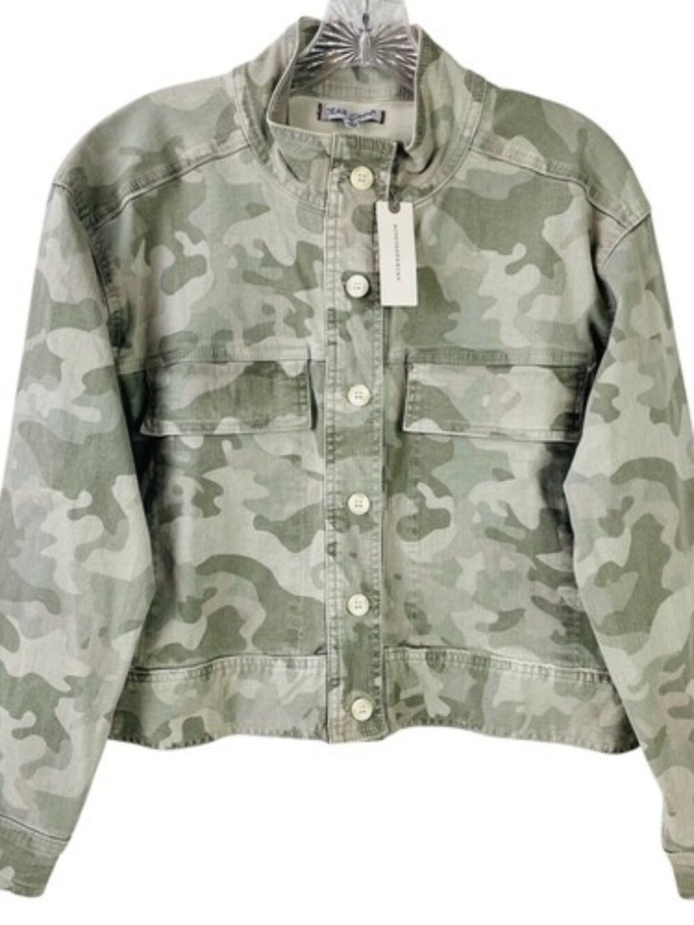 Anthropologie Dear John Camo Denim Utility Jacket Womens Size S NWT MSRP $138